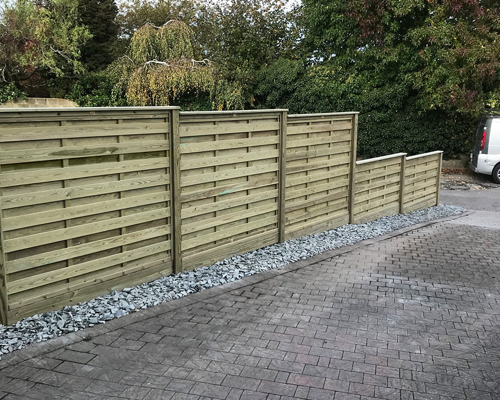 Installing Stepped Fencing on a Driveway